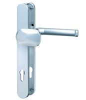Schmalrahmen-Wechsel-Garnitur - rund - Alu Silber - Lochung: PZ - 92/8 mm