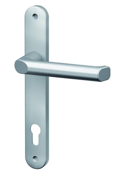 1/2-Schmalrahmen-Drücker-Garnitur (innen) - rund - Alu Silber - Lochung: PZ - 92/8 mm
