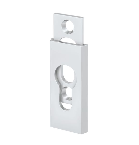 Schutz-Schieberosette - eckig - Alu weiß - 6 mm