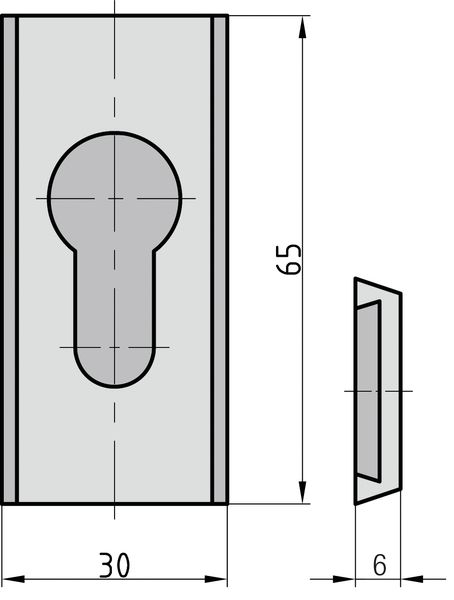 Schutz-Schieberosette - eckig - Alu F1 - 6 mm