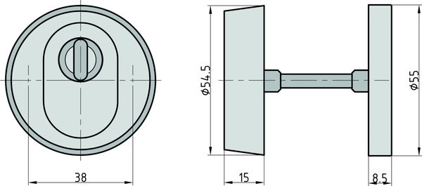 Schutzrosette - SR 300 ZA - rund - Edelstahl - 15 mm