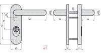 FS-Drücker-Schutzbeschlag - SB/FS 2200K - ES1 - ZA - Kurzschild rund - Edelstahl