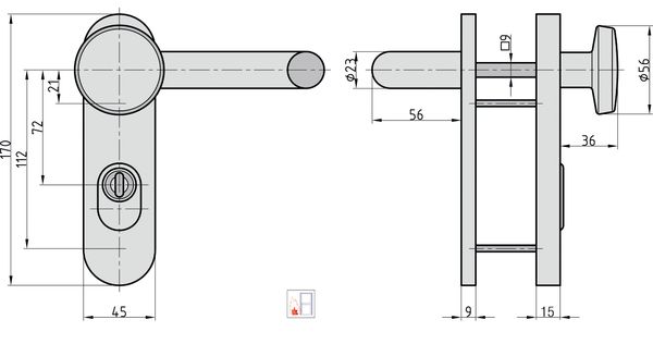 FS-Wechsel-Schutzbeschlag - SB/FS 2200K - ES1 - ZA - Kurzschild rund - Edelstahl