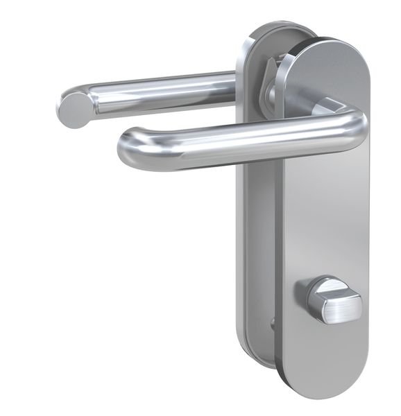 Kurzschild-Drücker-Garnitur - ZB 3800 - Edelstahl - Lochung: WC - links