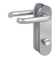Kurzschild-Drücker-Garnitur - ZB 3800 - Edelstahl - Lochung: WC - links