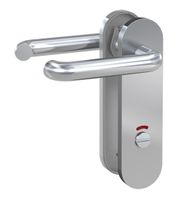 Kurzschild-Drücker-Garnitur - ZB 3800 - Edelstahl - Lochung: WC - links
