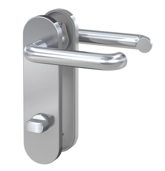 Kurzschild-Drücker-Garnitur - ZB 3800 - Edelstahl - Lochung: WC - rechts