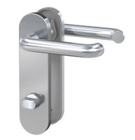 Kurzschild-Drücker-Garnitur - ZB 3800 - Edelstahl - Lochung: WC - rechts