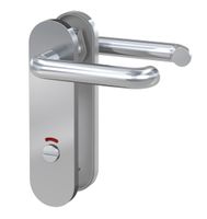 Kurzschild-Drücker-Garnitur - ZB 3800 - Edelstahl - Lochung: WC - rechts