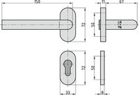 1/2-Schmalrahmen-Garnitur - ZB 3250 PZ - Edelstahl - L-Form