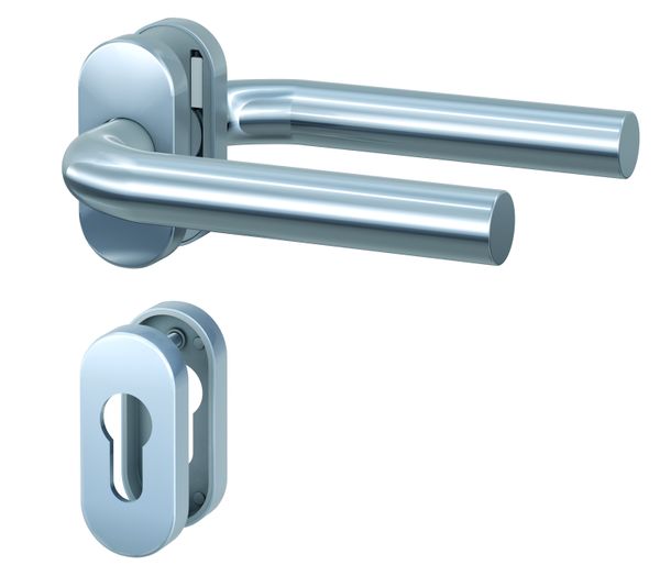 Schmalrahmen-Garnitur - Edelstahl - L-Form