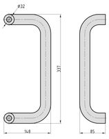 Stossgriff - SG 7000 - U-Form gekröpft -Edelstahl