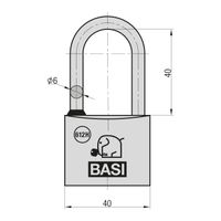 Vorhangschloss - VHS 612H - 40 mm - Gleichschließend Nr. 4006 - Wasserstop