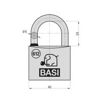 Vorhangschloss - VHS 612 - 40 mm - Gleichschließend Nr. 4006 - Wasserstop
