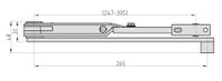 Rastfeststellarm silber - für Türschließer TS 2000V/TS4000