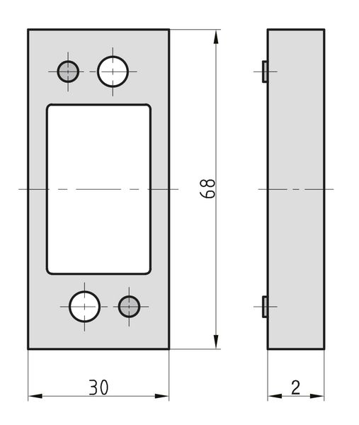 Distanzplatte - silber - 2 mm - optional zu PR 800/900