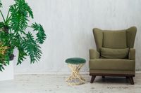 Hocker Wesley 325 Grün / Gold