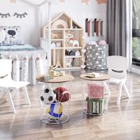 2er-Set Couchtisch Beistelltisch Schlafzimmer MDF + Metall natur + weiß Ø40 x H45 cm