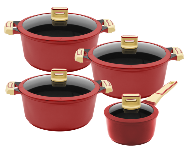 8tlg. Kochtopfset GOURMET ROT