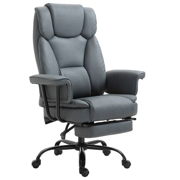 Bürostuhl Chefsessel Computerstuhl höhenverstellbar mit Fußstütze 360° PU 68 x 80 x 120–126 cm