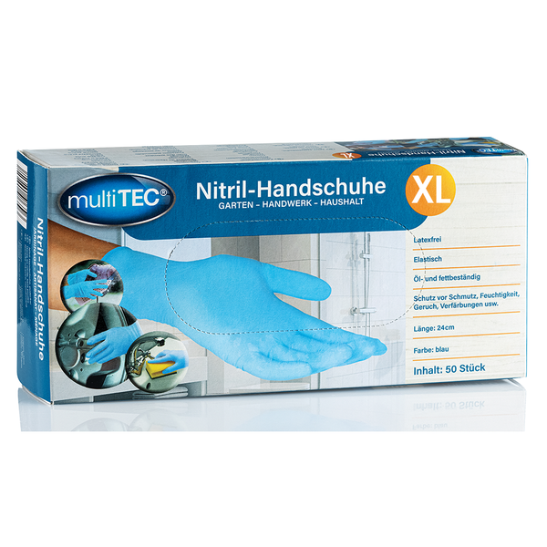 Nitril-Einweghandschuhe, Blau, Größe XL - 50er-Pack