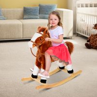 Schaukelpferd Kinder Schaukeltier Schaukelspielzeug Wiehern Braun