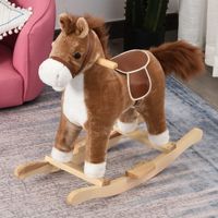 Kinder Schaukelpferd Baby Schaukeltier Pferd für 36-72 Monate Braun