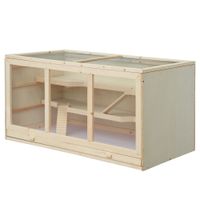 Hamsterkäfig Nagerkäfig Kleintierstall aus Holz Kleintierkäfig Naturholz