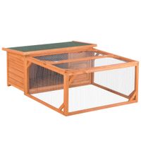 Kleintierstall Zwergkaninchenstall Kleintierkäfig mit Asphaltdach Orange