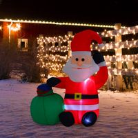 LED Weihnachtsfigur Weihnachtsmann Schneemann aufblasbar Deko 70x45x120 cm IP44, warmweiß