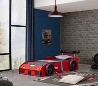 Autobett ECO mit Stauraumfach vorne, rot, 90 x 200 cm Liegefläche