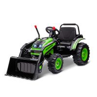 Kinder Elektrobagger Sitzbagger für Kinder Geländewagen traktor elektrisch zum Fahren mit Musik Schaufel Armen 3–5 Jahre PP-Kunststoff Stahl Grün 132 x 62 x 65 cm