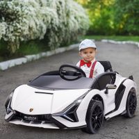 Kinderfahrzeug 2 Fahrmodi SIAN SUV-Auto-Spielzeug Elektroauto mit Fernbedienung extra breiten Reifen Musik(MP3/USB) Licht 3–5 Jahre PP Metall Weiß 108 x 62 x 40 cm