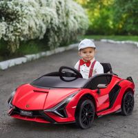 Kinderfahrzeug 2 Fahrmodi SIAN SUV-Auto-Spielzeug Elektroauto mit Fernbedienung extra breiten Reifen Musik(MP3/USB) Licht 3–5 Jahre PP Metall Rot 108 x 62 x 40 cm