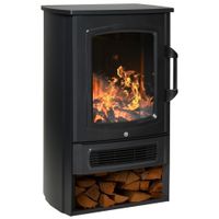 Elektrokamin mit Flammeneffekt Thermostat 1000 W/2000 W 20–25 qm Schwarz