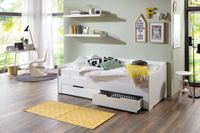 Funktionsbett Anna 90x 200 auf 180 x 200 cm Liegefläche ausziehbar u. 2 Schubladen