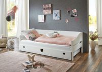 Einzelbett Elsa 90 x 200 cm inkl. Bettschublade MDF weiß lackiert