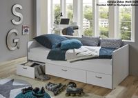 Funktions-Kojenbett Ponny mit 3 Schubladen, Ausf. Weiß/Weiß Hochglanz