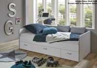 Funktions-Kojenbett Ponny mit 3 Schubladen, Ausf. Weiß/Weiß Hochglanz