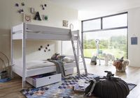 Schubladen Set zu Etagenbett Stefan Buche massiv weiß lackiert, Stabverleimt