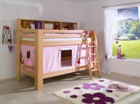 Etagenbett Jan mit Bücherregal und Vorhang Princess