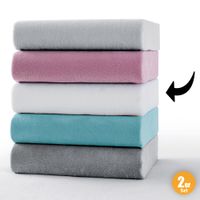 Nicki-Spannbetttuch, je ca. 180 - 200 x 200 cm - Offwhite, 2er-Set