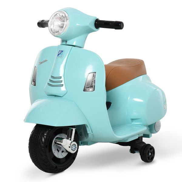 VESPA Elektromotorrad Kindermotorrad Elektrofahrzeug 18-36 Monate 3 km/h LED-Licht Sound PP-kunststoff Metall Grün 66,5 x 38 x 52 cm