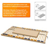 Lattenrost MULTIRA 28 Federleisten Kopfteil verstellbar 80 x 200 cm