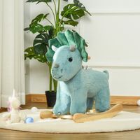 Schaukelpferd Plüsch Schaukeltier Triceratops-Design Dunkelgrün