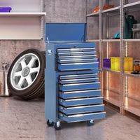 Fahrbarer Werkzeugwagen Werkstattwagen Rollwagen Werkzeugkasten (Blau)
