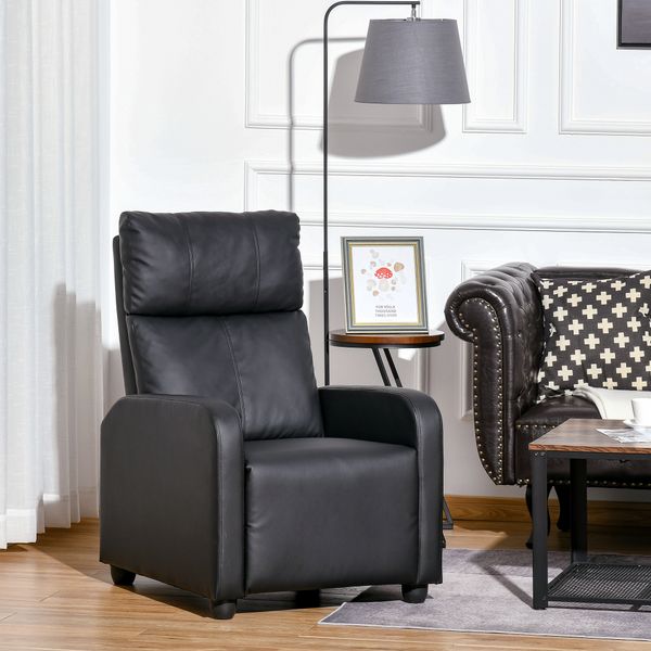 Relaxsessel Ruhesessel Fernsehsessel Sessel mit Liegefunktion Kunstleder (Schwarz)