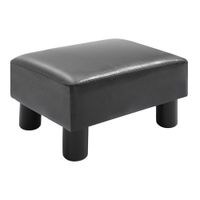 Fußhocker Beinstütze Sitzhocker Eingangbank Rückenfreier Hocker Bank Sitzbank Chesterfield aus Kunstleder Schwarz 40 x 30 x 24 cm
