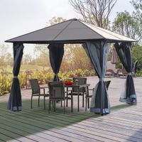 Pavillon Gartenpavillon Gartenzelt mit Seitenteilen PC Dach