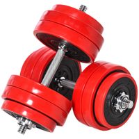 Hantelset 30KGS 2-IN-1 Hanteln&Langhanteln verstellbar Gewichtheben für Zuhause Stahl PP-Kunsstoff Eisen Sand